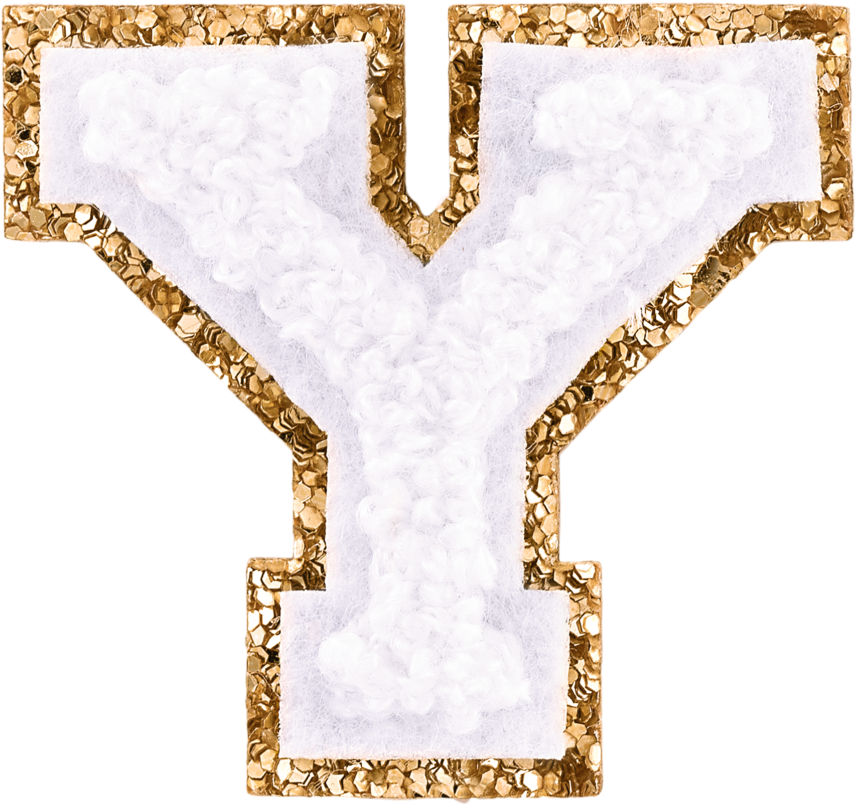 Blanc Mini Glitter Varsity Letter Patch