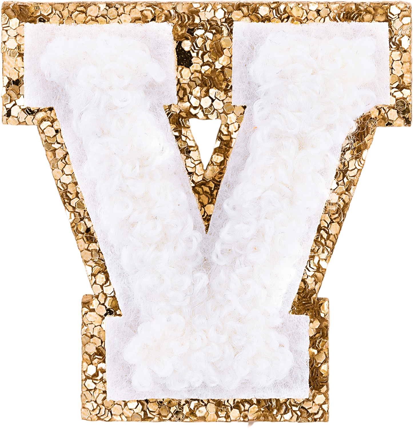Blanc Mini Glitter Varsity Letter Patch