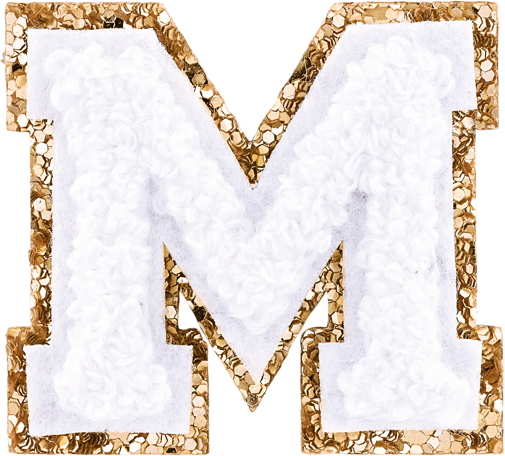 Blanc Mini Glitter Varsity Letter Patch